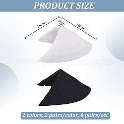 4組 2色コットンショルダーパッド  スーツジャケットドレス  服飾材料  半円  ミックスカラー  120x250x8mm  2ペア/カラー&nbsp;FIND-FG0004-21