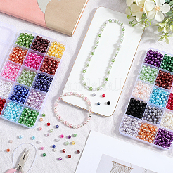 1800個30色イミテーションパールアクリルビーズ  染め  ラウンド  ミックスカラー  6~7x5.5mm  穴：1~2mm  60個/カラー&nbsp;OACR-SP0001-17