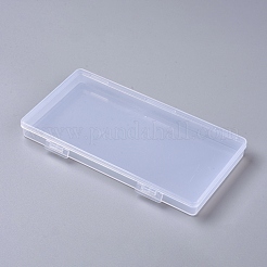 クリアプラスチックビーズ収納ケース  ヒンジ付き蓋付き  ビーズなど  長方形  透明  16.5x9x1.6cm&nbsp;CON-WH0070-02A