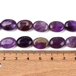 天然アメジストフラットオーバルビーズ連売り  14x10x6mm  穴：1mm  約29個/連  15.7インチ&nbsp;G-M206-20