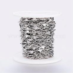 変色しにくい手作りの304ステンレススチール製リンクバーチェーン  ハンダ付け  スプールで  ハート  ステンレス鋼色  10x5x1mm  約32.8フィート（10m）/ロール&nbsp;STAS-G038-10P