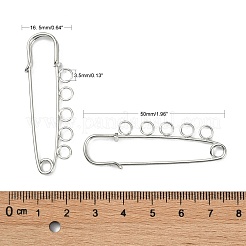 鉄安全ブローチパーツ  キルトピン  プラチナ  50x16.5x4.5mm  穴：3.5mm&nbsp;X-MAK-Q004-04