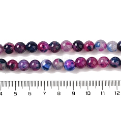 天然石瑪瑙ビーズ連売り  染め＆加熱  ラウンド  パープル  8mm  穴：0.7mm  約44個/連  14.17インチ（36cm）&nbsp;G-C116-B01-02