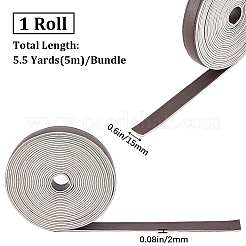 5mの平型模造革コード  枕の装飾用  ココナッツブラウン  15x2mm  約5.47ヤード（5m）/ロール&nbsp;LC-GF0001-05A-02