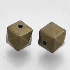 CCBプラスチックビーズ  キューブ  多面カット  アンティークブロンズ  9x10x10mm  穴：1.6mm  約958 CS / 500 G&nbsp;CCB-S160-326AB