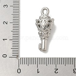 変色防止304ステンレススチールペンダント  キーチャーム  ステンレス鋼色  25.5x10.5x6mm  穴：1.6mm&nbsp;STAS-Q334-60P
