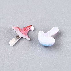 キノコをテーマにした不透明樹脂カボション  ミックスカラー  9.2~11x7~10x4~6mm&nbsp;CRES-T025-22
