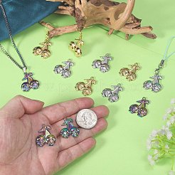 12個3色イオンプレーティング(IP)304ステンレスペンダント  スカルチャーム  ミックスカラー  25x21.5x3mm  穴：3mm  4個/カラー&nbsp;STAS-SZ0002-93