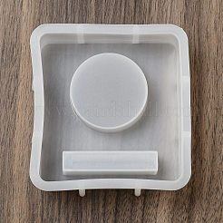 シリコンモールド  エポキシ樹脂工芸品作り  キャンドルホルダー  ホワイト  長方形  100x91x26mm&nbsp;SIMO-S003-01C