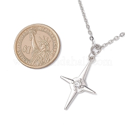 女性用スター合金ラインストーンイヤリング＆ネックレスセット  プラチナ  17.87インチ（45.4cm）  44x12mm&nbsp;SJEW-JS01359