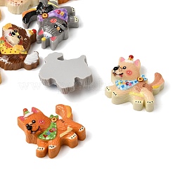オペーク樹脂カボション  混合色  犬  24.5~27x26.5~28.5x9~10mm&nbsp;RESI-Z050-01B