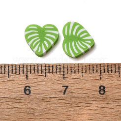 手作り樹脂粘土ビーズ  葉  穴がない  薄緑  7.5~9.5x9~10.5x2~2.5mm  約2777個/500g&nbsp;CLAY-P006-13B