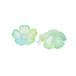 透明プラスチックビーズキャップ  5  - 花びらの花  ツートン  緑黄  10.5x10.5x4mm  穴：1.6mm  約3846個/500g&nbsp;KY-Q005-02A-03