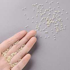 12/0グレードの丸いガラスシードビーズ  セイロン  レモンシフォン  2x1.5mm  穴：0.7mm  約48500個/ポンド&nbsp;SEED-N001-B-901