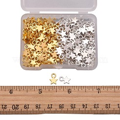 チベット風合金チャーム  スター  ゴールデン＆シルバー  10x8x2mm  穴：2.5mm  160個/箱&nbsp;TIBEP-YW0001-25