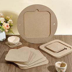 中密度繊維板 (MDF) ポータブル粘土ウェッジング ボードが組み込まれています。  粘土工芸品アートセラミックス陶器ツール用  304ステンレス鋼のネジと蝶ナット付き  正方形  200x200x5mm&nbsp;AJEW-PH0006-65B