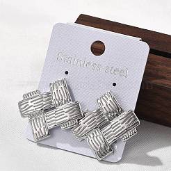 女性用304ステンレススチールスタッドピアス  編まれた  ステンレス鋼色  26.5x28mm&nbsp;EJEW-K306-26P