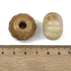 天然トパーズ翡翠彫刻ビーズ  大きな穴カボチャビーズ  25x17~18mm  穴：7mm&nbsp;GG-CBA02C4-07C
