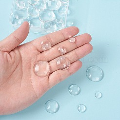 透明ガラスカボションセット  半円/ドーム  透明  10~25x3.5~7mm  50個/セット&nbsp;GGLA-YW0001-02