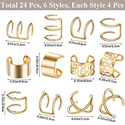 6個 6スタイル 合金ラインストーン ヘアアクセサリー  ゴールドカラー  8.5~14.5x6~16mm  2個/スタイル&nbsp;EJEW-WH20005-003G