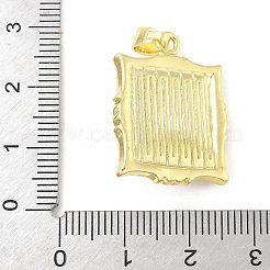 真鍮製エナメルペンダント  アブソリュートプラスチック模造パール  長持ちメッキ  カドミウムフリー＆鉛フリー  ラックめっき  18KGP本金メッキ  花  長方形  25x18.5x7mm  穴：6.4x3mm&nbsp;KK-Z101-09G-D02
