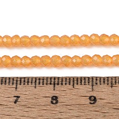 ジェイド風ガラスビーズ連売り  ラウンド  多面カット  オレンジ  3x2.5~3mm  穴：0.7~0.8mm  約133~137個/連  13.78~14.37''（35センチメートル）&nbsp;GLAA-T028-3mm-11C