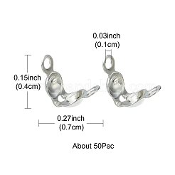 真鍮製ダルマチープ  カロット終了  クラムシェルノットカバー  プラチナ  7x4mm  穴：1mm  内径：3mm&nbsp;KK-YW0001-53P