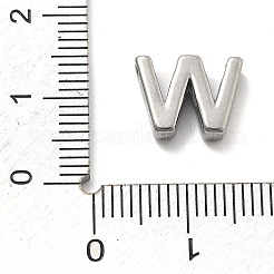 304ステンレススチールチャーム  レターチャーム  文字W  9.5x12x3mm  穴：1.6mm&nbsp;STAS-R138-07P-W