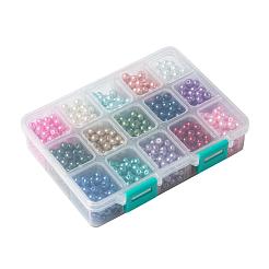 15色ガラスパールビーズ  パールカラーの  ラウンド  ミックスカラー  6~7mm  穴：1mm  15色  約70PCS /カラー  1050個/箱&nbsp;HY-JP0004-6mm-01