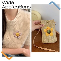 ひまわりの綿ピン 10色 5個  バックパックの服のためのプラチナ鉄ブローチ  ミックスカラー  55x54.5mm  2個/カラー&nbsp;JEWB-CJ0001-71