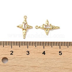 真鍮チャーム  ガラスと  星のチャーム  18KGP本金メッキ  15.5x10x3mm  穴：0.9mm&nbsp;KK-B079-06G