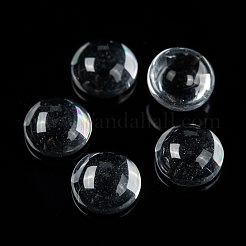 透明な半円形のガラスカボション  透明  8~9x4.5~5.5mm&nbsp;X-GGLA-R027-8mm