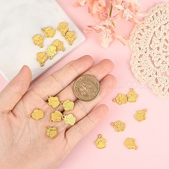 ラックメッキ合金チャーム20個  カドミウムフリーと鉛フリー＆ニッケルフリー  犬の足跡チャーム  マットゴールドカラー  14.5x11.5x2mm  穴：1.8mm  20個/セット&nbsp;FIND-YW0008-09