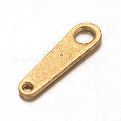 イオンプレーティング（IP）304ステンレススチールチェーンタブ  チェーン延長コネクター  ゴールドカラー  10x3mm  穴：0.5mm&nbsp;STAS-F075-13