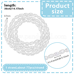 1 連売り天然養殖淡水真珠ビーズ 連売り  ライス  ホワイト  4~4.5x3mm  穴：0.7mm  約77個/連  14.06''（35.7センチメートル）&nbsp;PEAR-HY0001-15