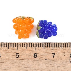 手作りランプワークビーズ  ブドウ  ミックスカラー  11.5~12.5x10.5~12.5mm  穴：1.4~1.6mm&nbsp;LAMP-F042-05