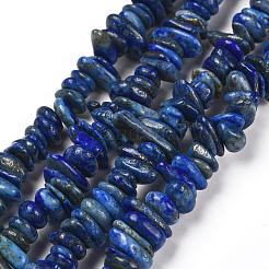 天然石のラピスラズリビーズ連売り  チップ  4~10x4~6x2~4mm  穴：1mm  約320個/連  35.4インチ&nbsp;X-G-R192-13