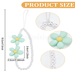 アクリル携帯ストラップ1個  花  甘露  193mm&nbsp;HJEW-LP0002-19B