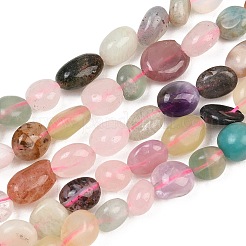 天然石ミックスストーンビーズ連売り  ナゲット  タンブルストーン  8~11x7~8.5x6~7mm  穴：0.8mm  約42~43個/連  15.55''（39.5センチメートル）&nbsp;X-G-G464-A03-02