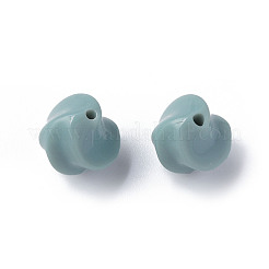 不透明なアクリルビーズ  ツイスト  アクア  14.5x14x14mm  穴：1.6mm&nbsp;X-MACR-S373-139-A05