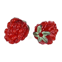 手作りランプワークビーズ  ラズベリー  クリムゾン  19.5~20x16~18x16~18mm  穴：1.6~1.8mm&nbsp;LAMP-N042-17A
