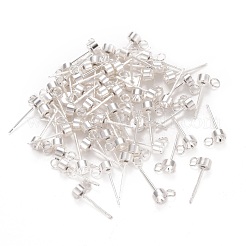 変色しない304ステンレススチールスタッドピアス金具  カン付き  先のとがったリボリラインストーン用  ステンレス鋼色  トレイ：3.5mm  7x4x2mm  穴：2mm  ピン：0.8mm&nbsp;STAS-H410-04P-A