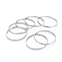 ファッション 201 ステンレススチール バングルセット  ステンレス鋼色  2-5/8インチ（6.8cm）  7個/セット&nbsp;BJEW-L664-024D-P-1