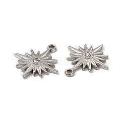 ステンレスペンダント201個  クリスタルラインストーンサンチャーム  ステンレス鋼色  20x17x2mm  穴：1.6mm&nbsp;STAS-J401-VC582