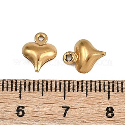 304ステンレススチールチャーム  ハートチャーム  イオンプレーティング（ip）  18KGP本金メッキ  11.5x9x4mm  穴：1.2mm&nbsp;STAS-L297-09G