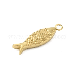 304ステンレスペンダント  魚のチャーム  ゴールドカラー  21.5x6x3mm  穴：1.8mm&nbsp;STAS-U023-18G