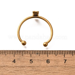 304ステンレス鋼オープンカフリング部品  パッドリングセッティング  長方形  ゴールドカラー  矩形：8x4mm  調整可能  トレイ：7x3mm&nbsp;STAS-M057-01A-G