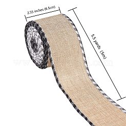 2ロール2色リネンロール  ジュートリボン  クリスマスクラフト作り  赤＆黒  ミックスカラー  2-1/2インチ（65mm）  5 m /ロール  1ロール/色&nbsp;OCOR-SZ0001-08