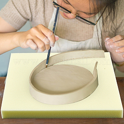 陶器粘土セラミックスポンジパッド  粘土の掃除や成形用具のスポンジ  正方形  300x300x30mm&nbsp;FIND-WH0433-21D