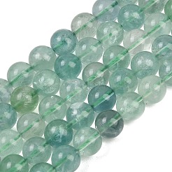 天然のグリーンフローライトビーズ連売り  ラウンド  10~10.8mm  穴：1mm  約37個/連  15.35~15.55''（39~39.5センチメートル）&nbsp;G-K340-A03-10mm-01